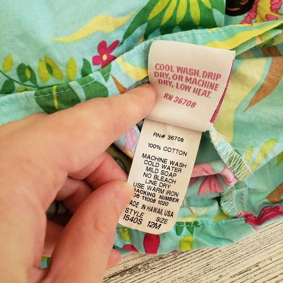 RJC Made In Hawaii Hula Dancers Flowers Dress Size 12 Months - Picture 5 of 5
